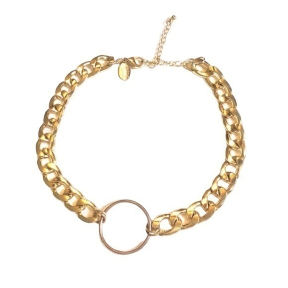 Spring Street gold tone Chain link necklace choker‎